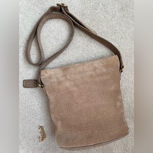 Vintage Coach Small Bucket Zip Nubuc with Original Hang Tag, Sand Color 4933